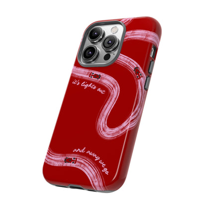 Red and Pink Lights Out F1 Phone Case Design, Trendy F1 Gift, Formula 1 Gift, Cute F1 Phone Case, Unique Formula One Phone Case
