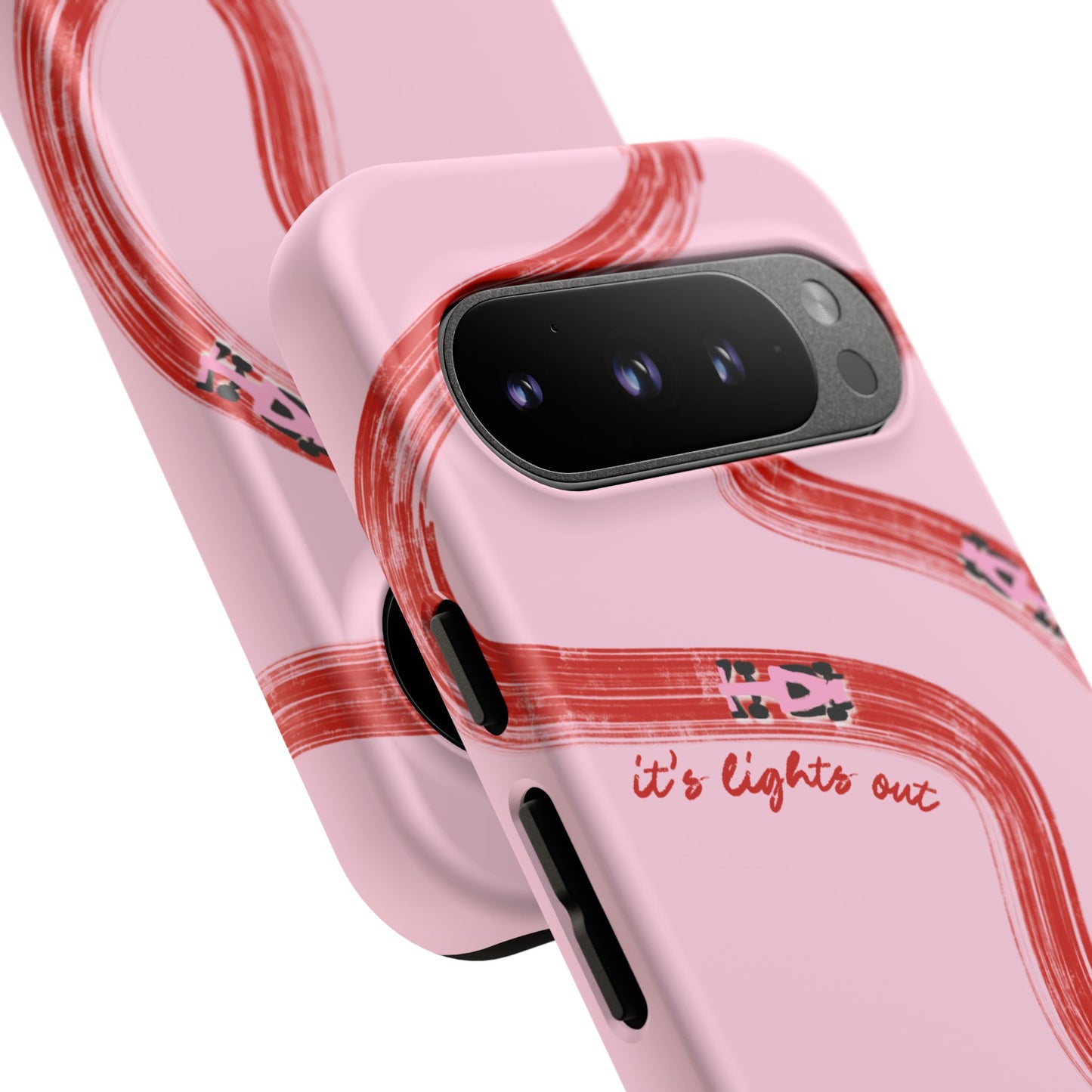 F1 Phone Case Pink and Red Painted "its lights out and away we go", Trendy F1 Gift, Formula 1 Gift, Cute F1 Phone Case, Unique Phone Case