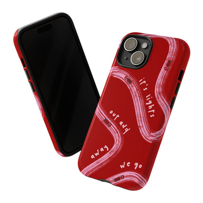 Red and Pink Lights Out F1 Phone Case Design, Trendy F1 Gift, Formula 1 Gift, Cute F1 Phone Case, Unique Formula One Phone Case