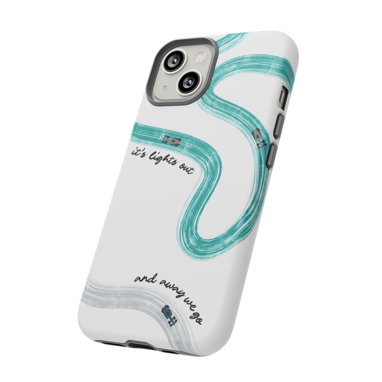 Mercedes F1 Phone Case Painted "its lights out and away we go", Trendy F1 Gift, Formula 1 Gift, Cute F1 Phone Case
