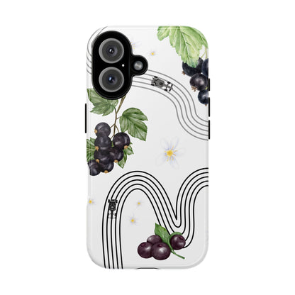 F1 Cadillac and Black Currants Phone Case, Trendy F1 Gift, Formula 1 Gift, Cute Fruit F1 Phone Case, Unique Phone Case