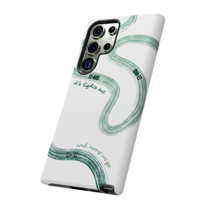 F1 Phone Case Green Painted "its lights out and away we go", Trendy F1 Gift, Formula 1 Gift, Cute F1 Phone Case, Gift for F1 Fans