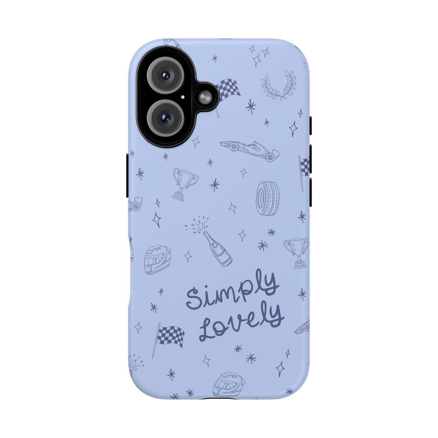 Blue Doodle "Simply Lovely" F1 Phone Case Design