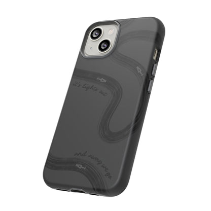 F1 Phone Case Monochrome Black Painted "its lights out and away we go", Trendy F1 Gift, Formula 1 Gift, Cute F1 Phone Case, Phone Case