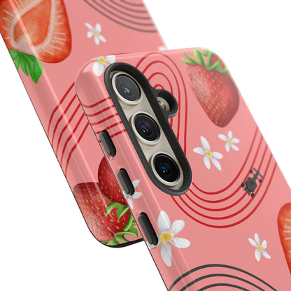 Red F1 Audi and Strawberries Phone Case, Trendy F1 Gift, Formula 1 Gift, Cute Fruit F1 Phone Case, Unique Phone Case