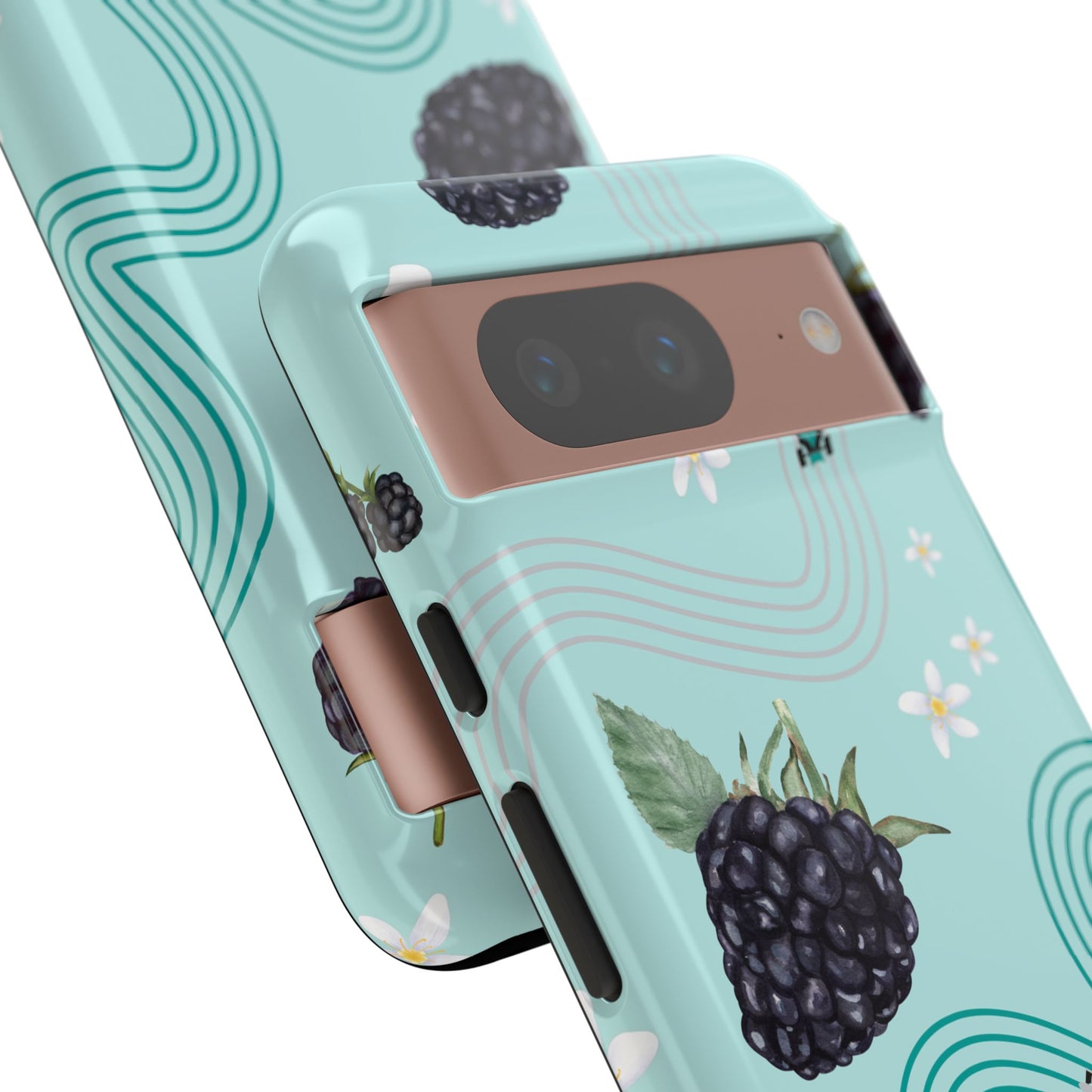 Teal F1 Mercedes and Blackberries Phone Case , Trendy F1 Gift, Formula 1 Gift, Cute Fruit F1 Phone Case, Unique Phone Case